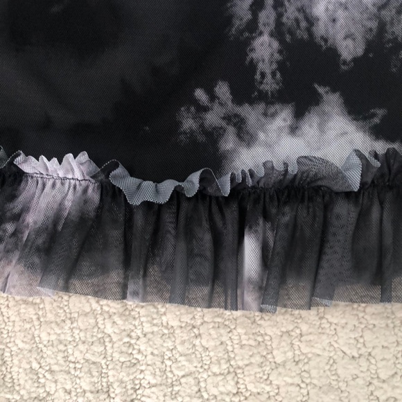 PRETTYLITTLETHING Black Mesh Tie Dye Mini Skirt - Picture 4 of 7
